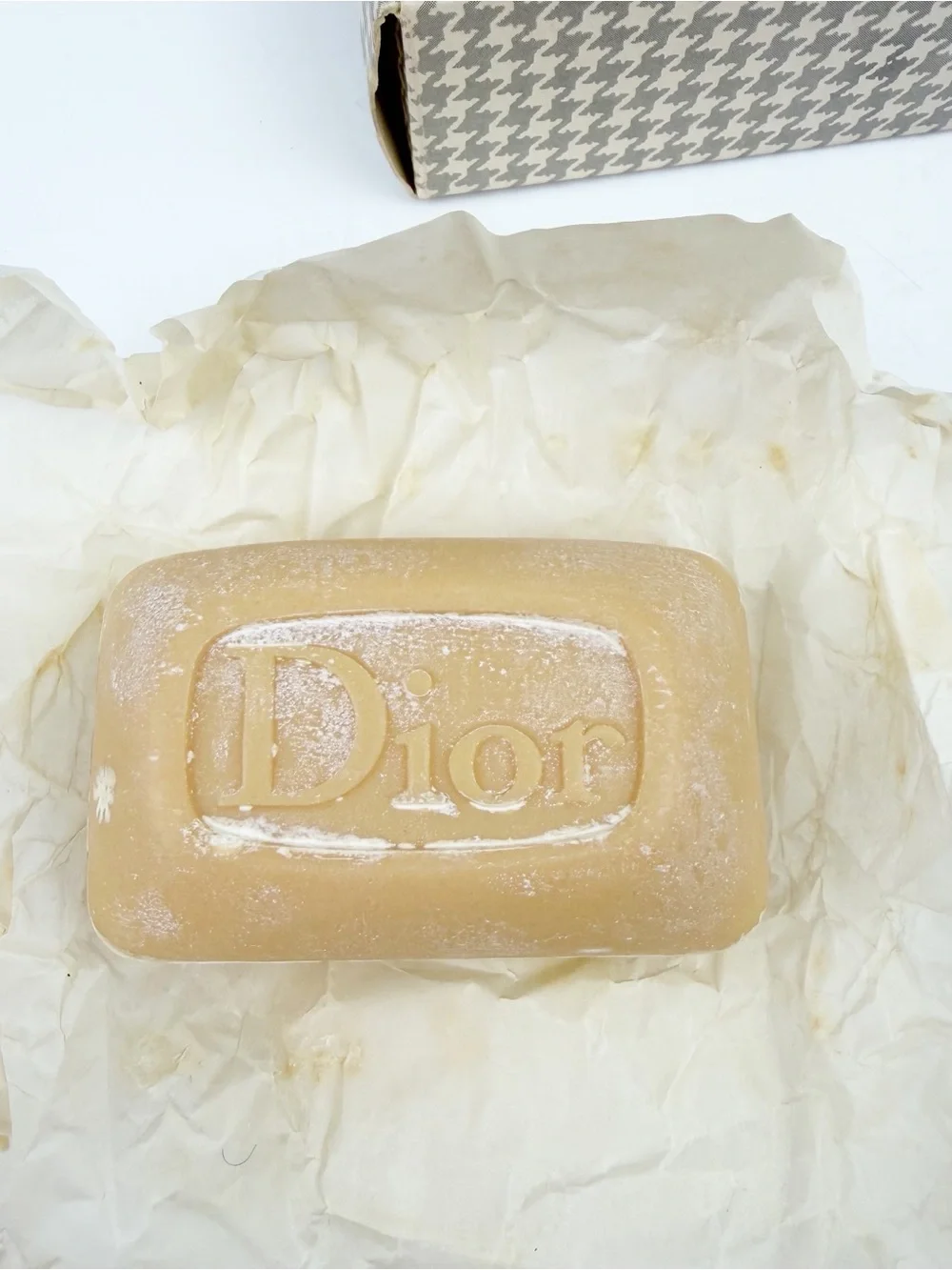 Vintage Christian Dior Miss Dior Perfumed Soap Savon 2.5 oz Houndstooth Box